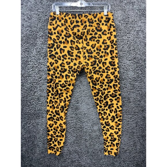 LuLaRoe Leggings Women's Tall & Curvy Mustard Black Cheetah Polyester Stretch - Picture 2 of 12